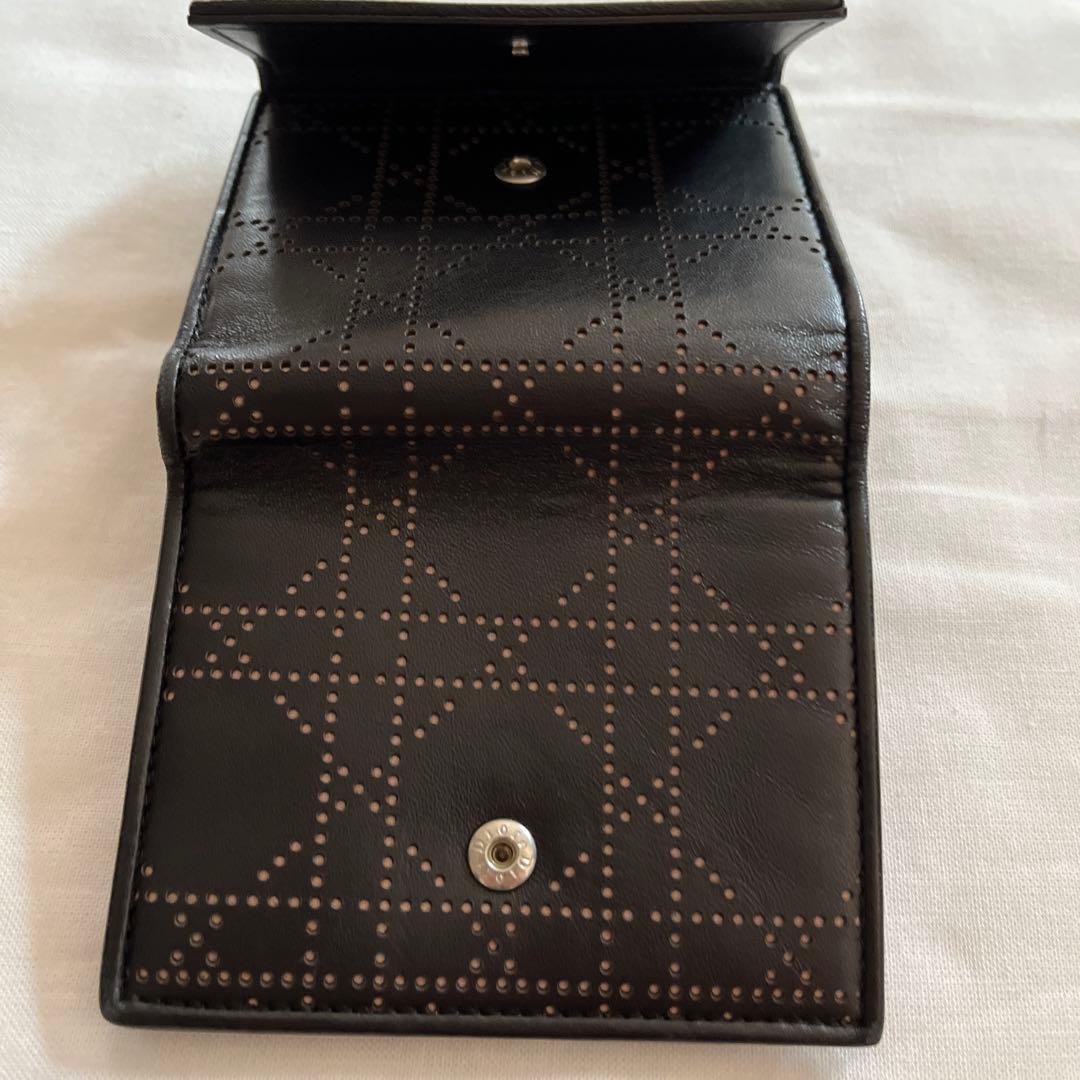 Dior 黒　レザー 二つ折り財布