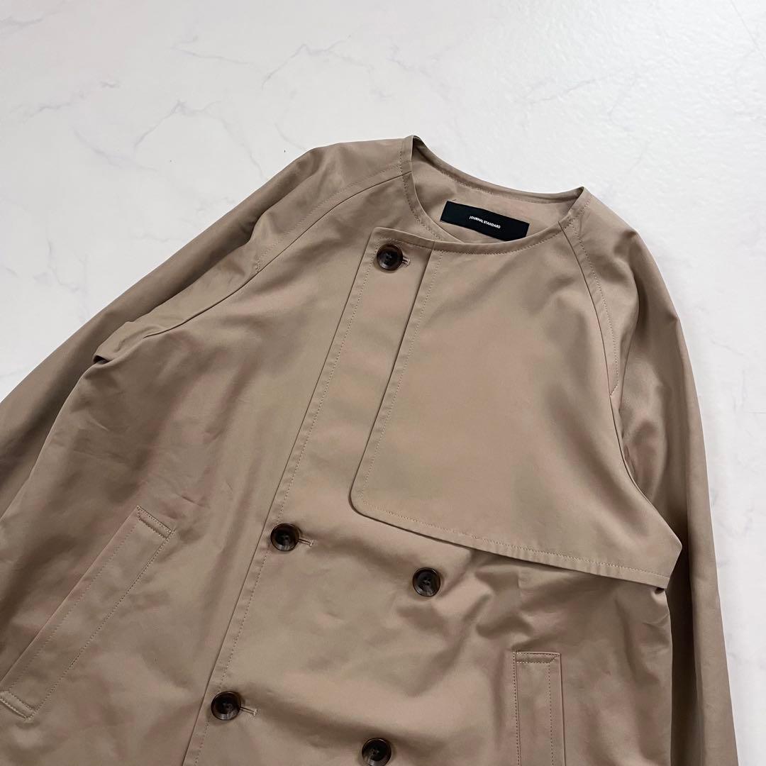 美品　ジャーナルスタンダード C/PEギャバノーカラーショートトレンチ　2024