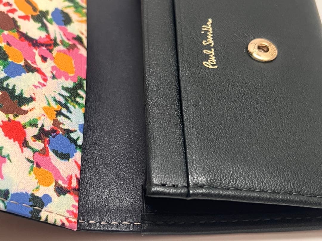 【美品】ポールスミス 名刺入れ マーガレットプリントトリム　レディース