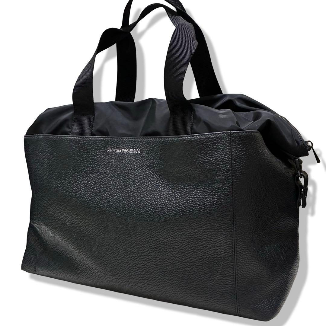 バッグ EMPORIO ARMANI Bostonbag BLK leather