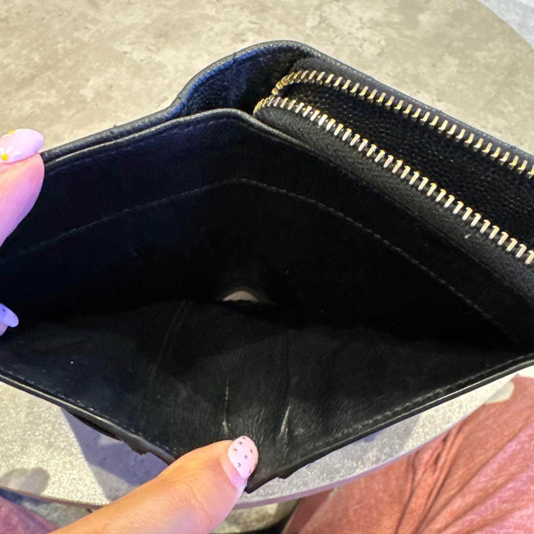 サンローラン 2つ折り財布 ブラックⅹゴールド