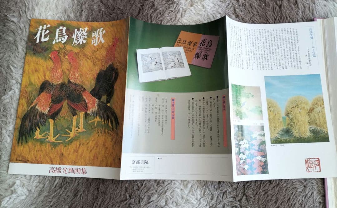 高橋光輝画集　花鳥燦歌　パンフレット付き　ケース付き　日本画　限定版