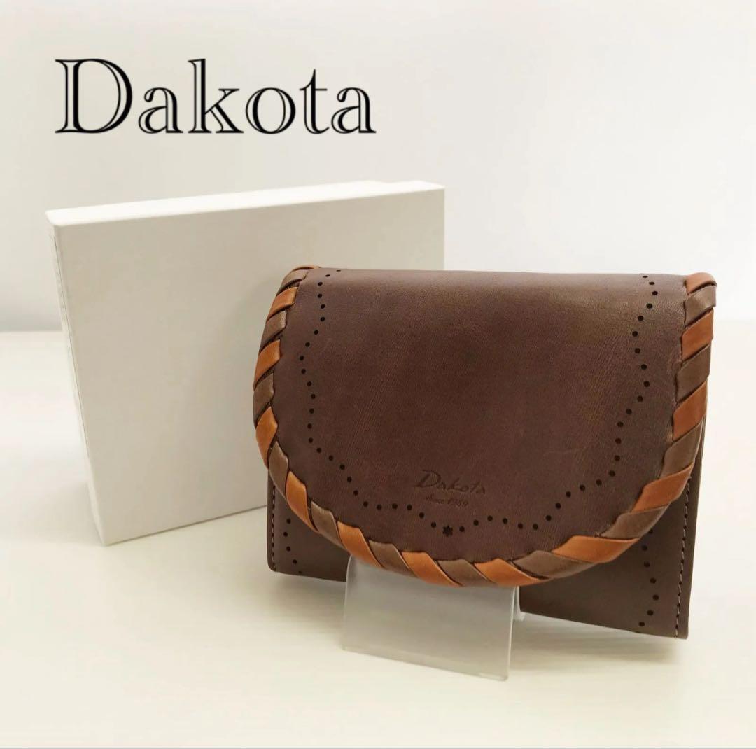 Dakota ダコタ コンパクトウォレット 二つ折り財布 本革 レザー ブラウン