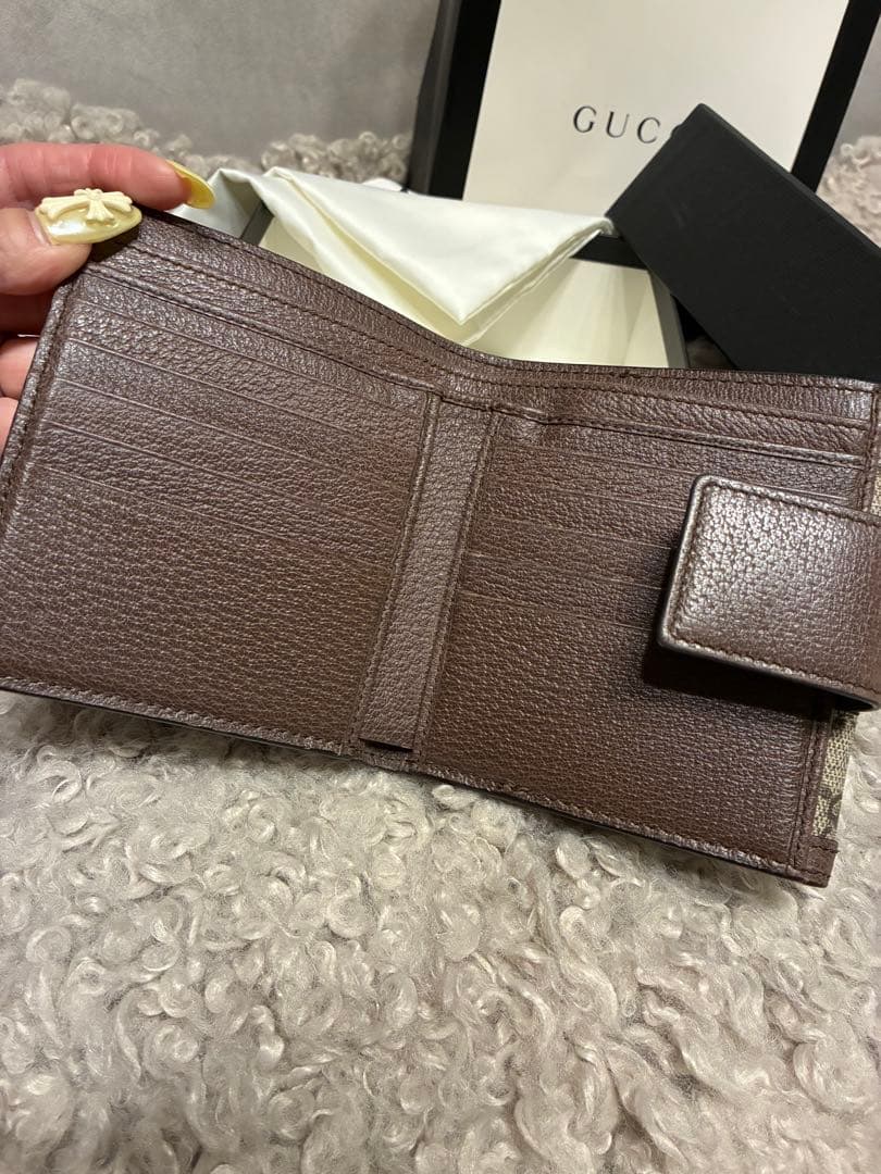 GUCCI GGキャンバス 二つ折り財布　オフィディア