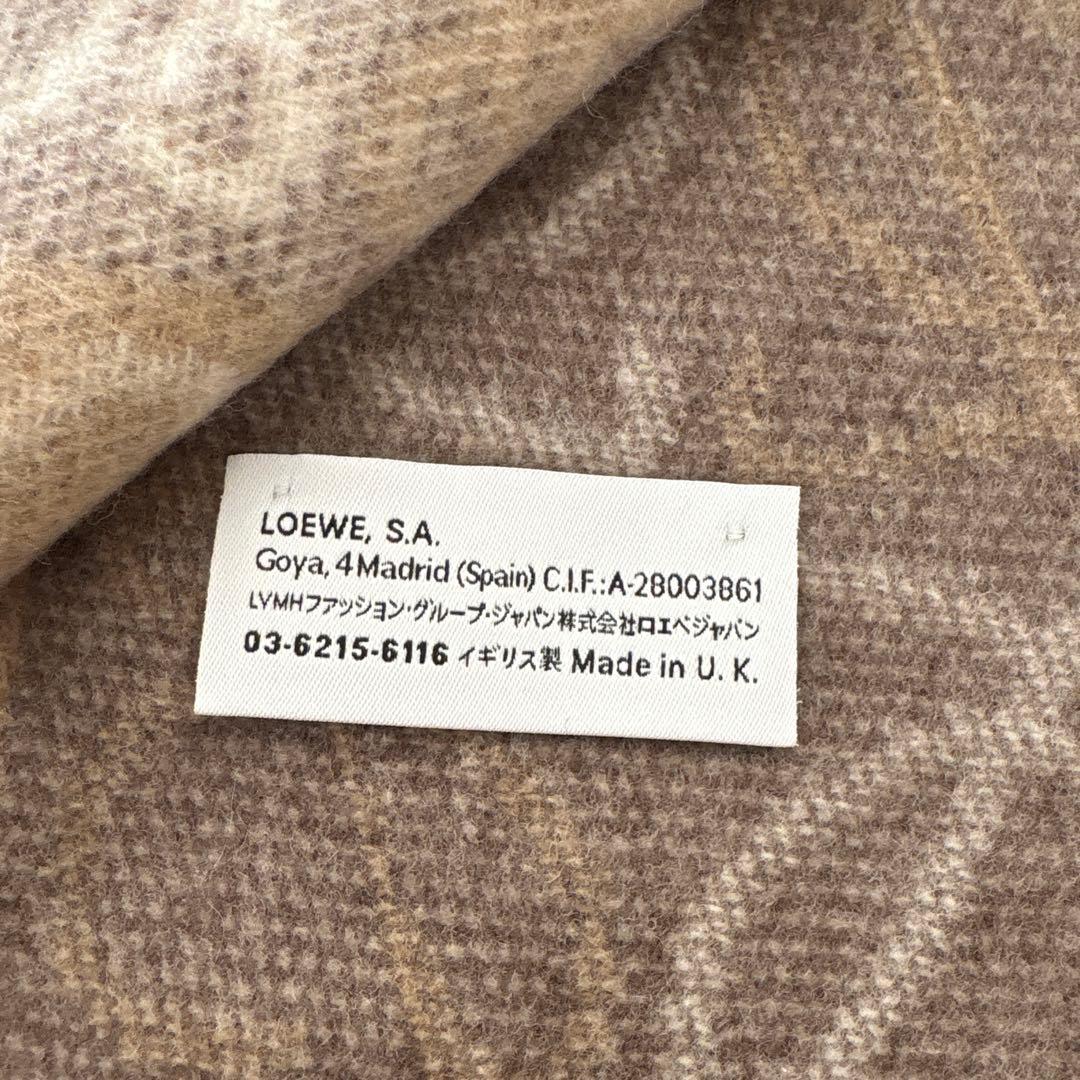 LOEWE ロエベ チェッカーボード スカーフ マフラー カシミヤ