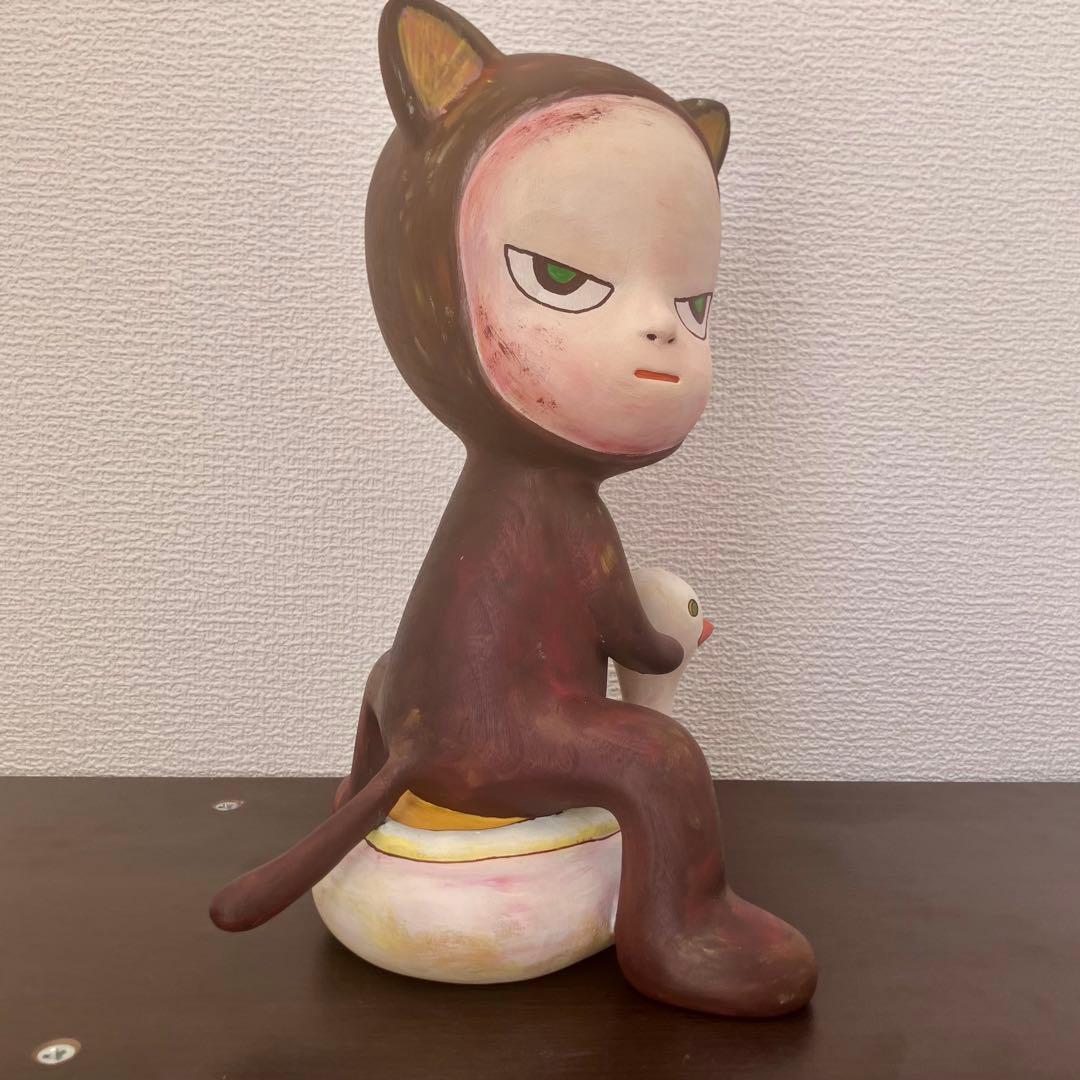 【模写】奈良美智 Harmless Kitty 木 フィギュア