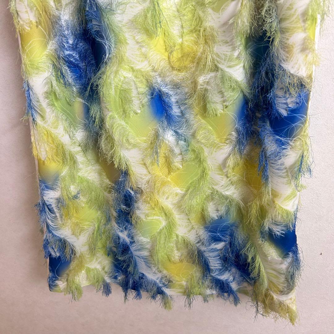 アダムエロペ　adam et rope フリンジプリントスカート　36 Sロング