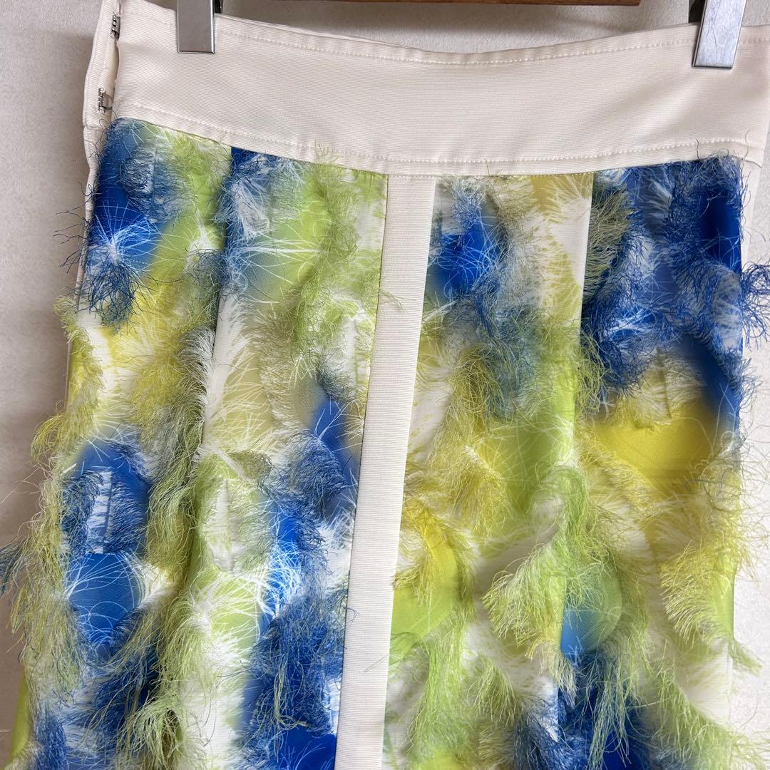 アダムエロペ　adam et rope フリンジプリントスカート　36 Sロング