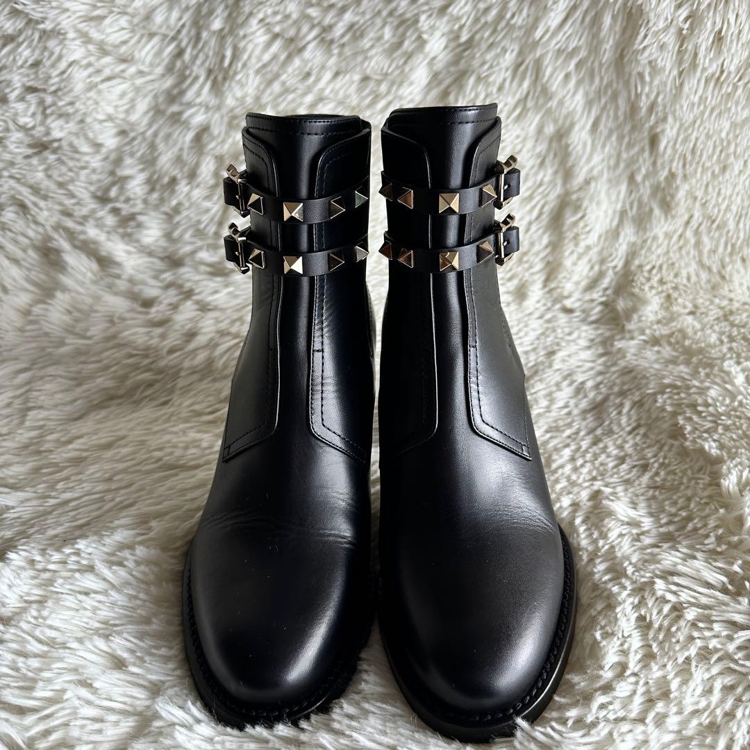 【未使用級】VALENTINO ヴァレンティノ ロックスタッズ サイドゴアブーツ