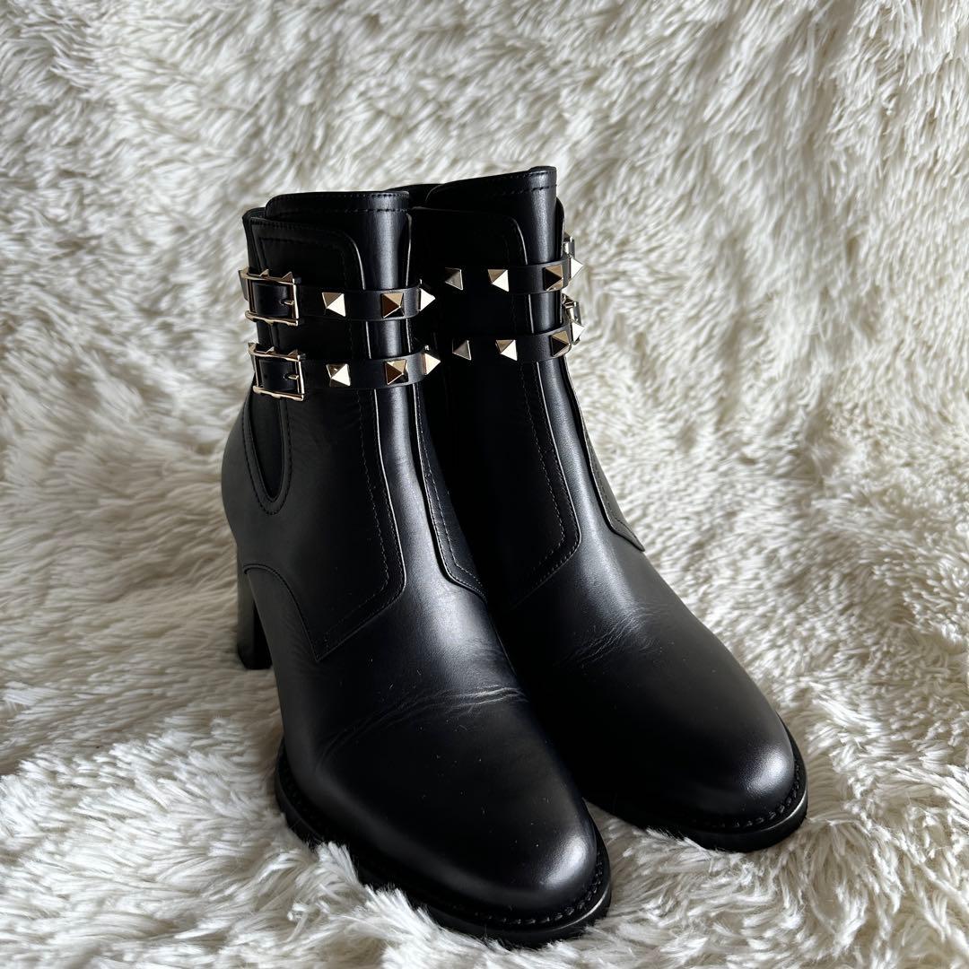 【未使用級】VALENTINO ヴァレンティノ ロックスタッズ サイドゴアブーツ