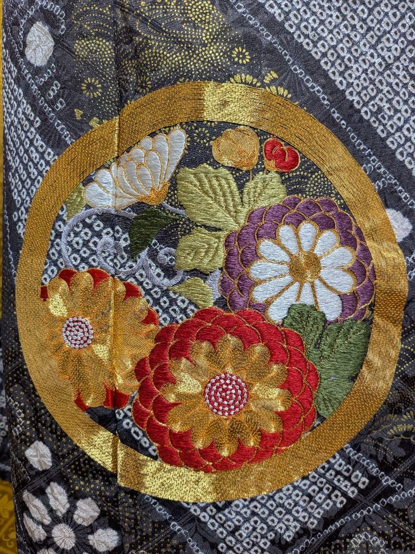 ファーショール付き！振袖フルセット(8点)成人式・高級手絞り・金駒刺繍・吉祥文様