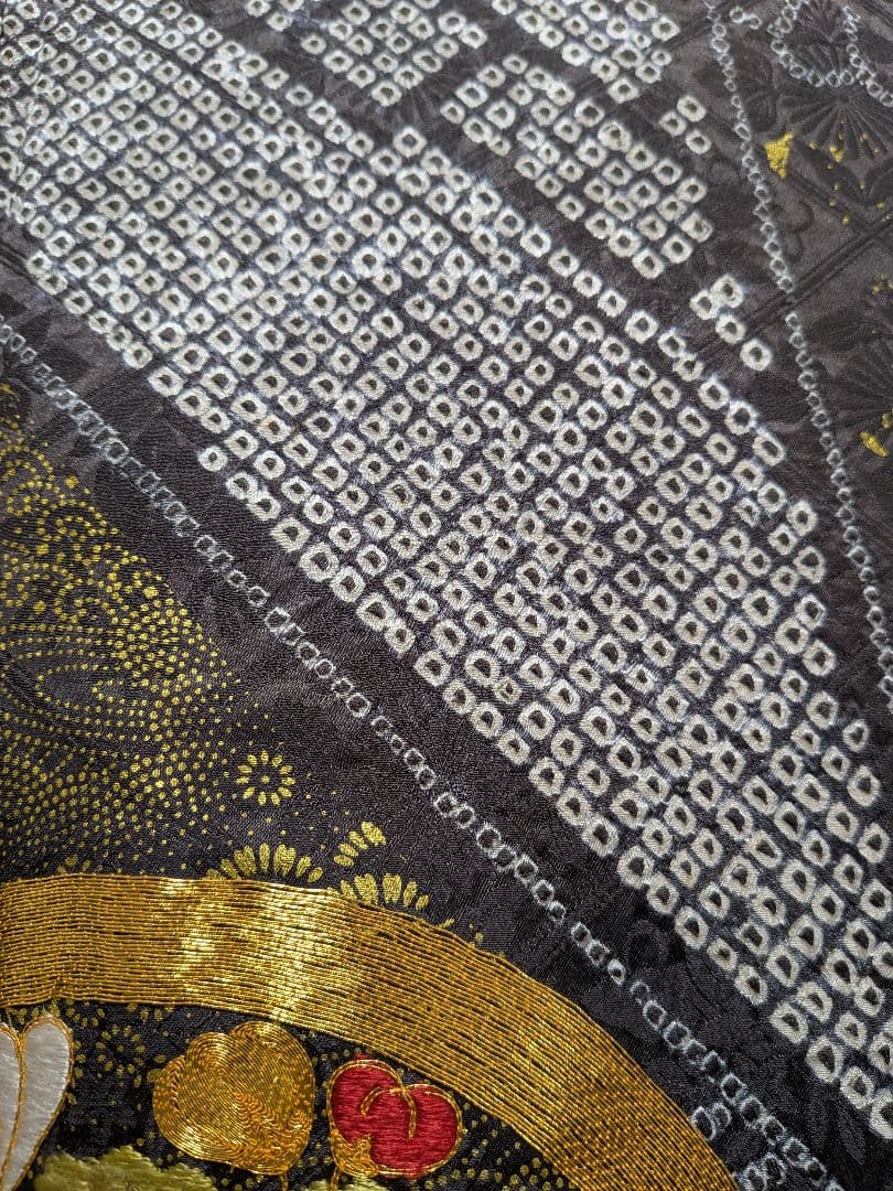 ファーショール付き！振袖フルセット(8点)成人式・高級手絞り・金駒刺繍・吉祥文様