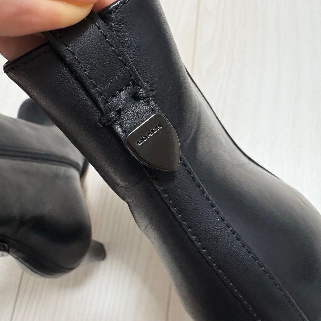 【新品未使用】COACH 黒　レザー　ショートブーツ