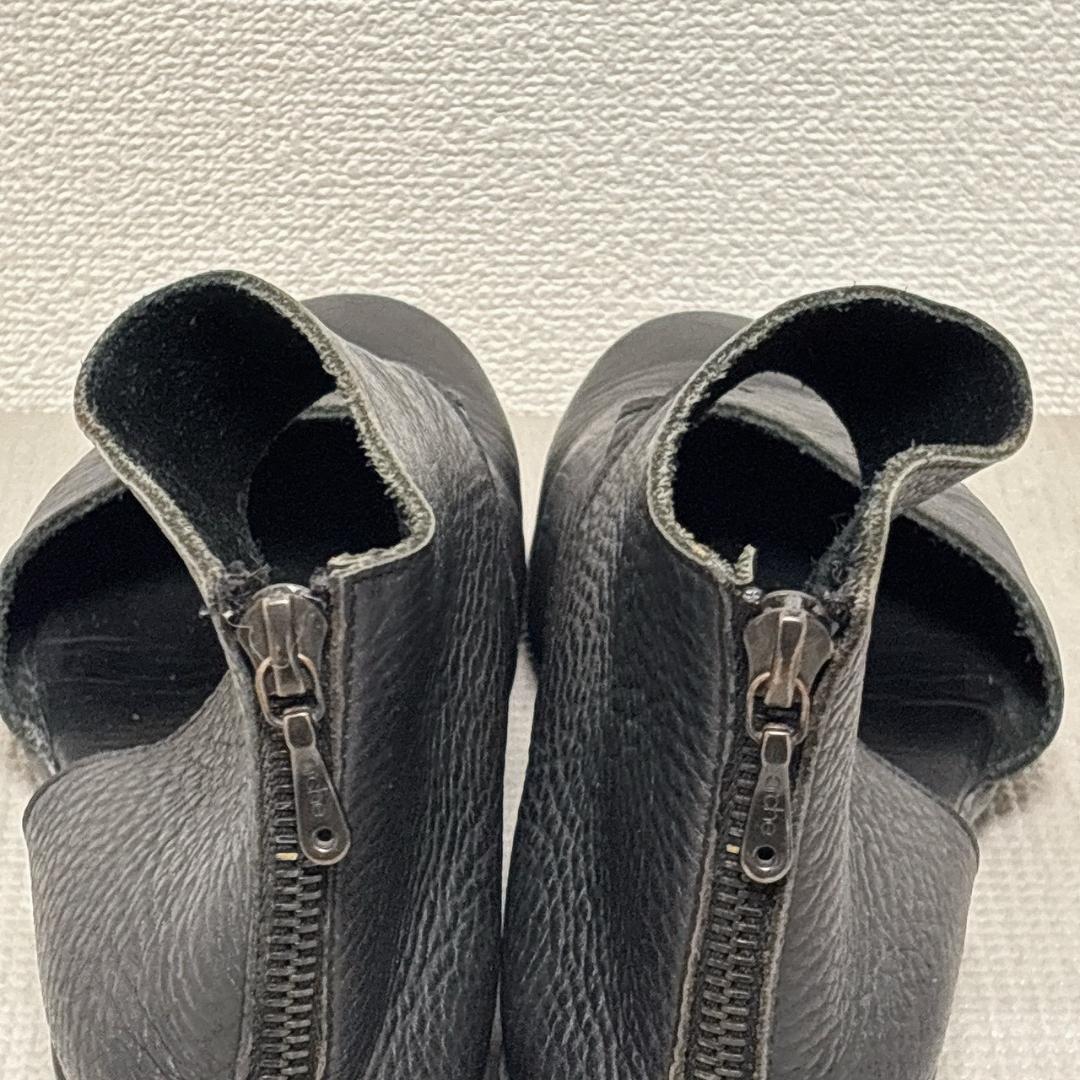 アルシュ arche シボ革 バックジップ フラットデザインショートブーツ 37