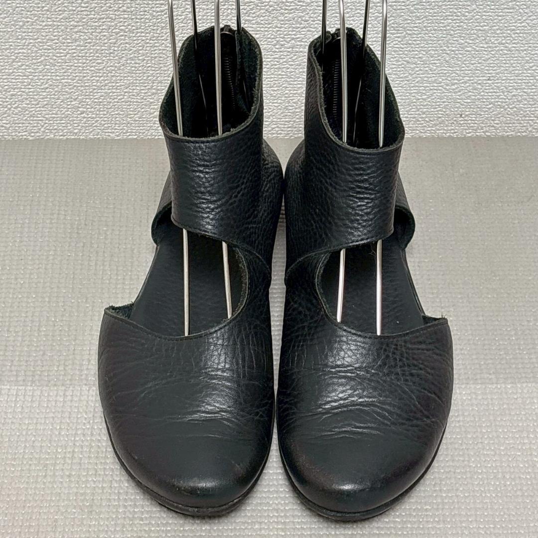 アルシュ arche シボ革 バックジップ フラットデザインショートブーツ 37