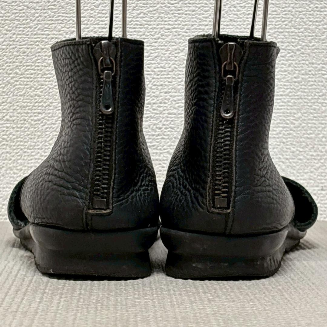 アルシュ arche シボ革 バックジップ フラットデザインショートブーツ 37