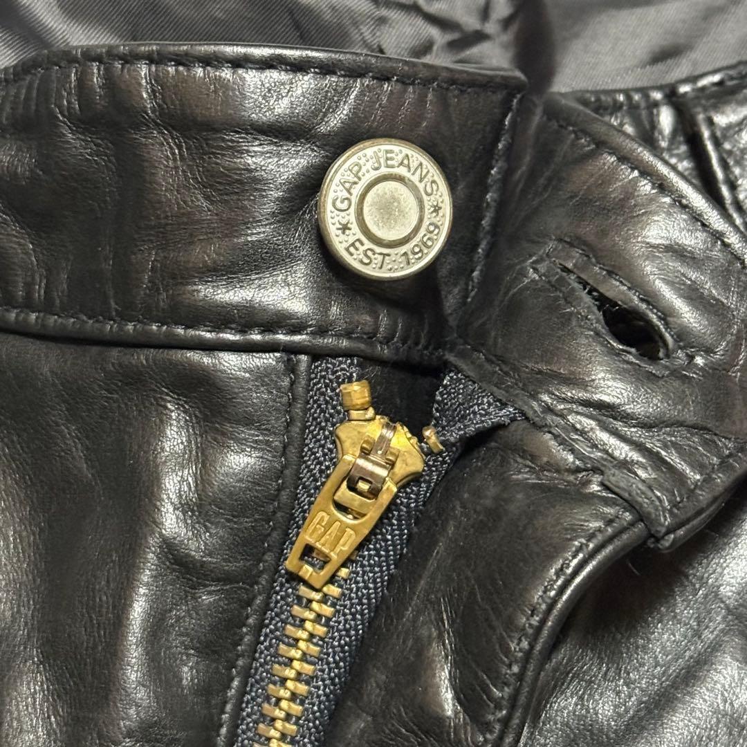 希少 W32 90's OLD GAP boot cut レザーパンツ ブラック