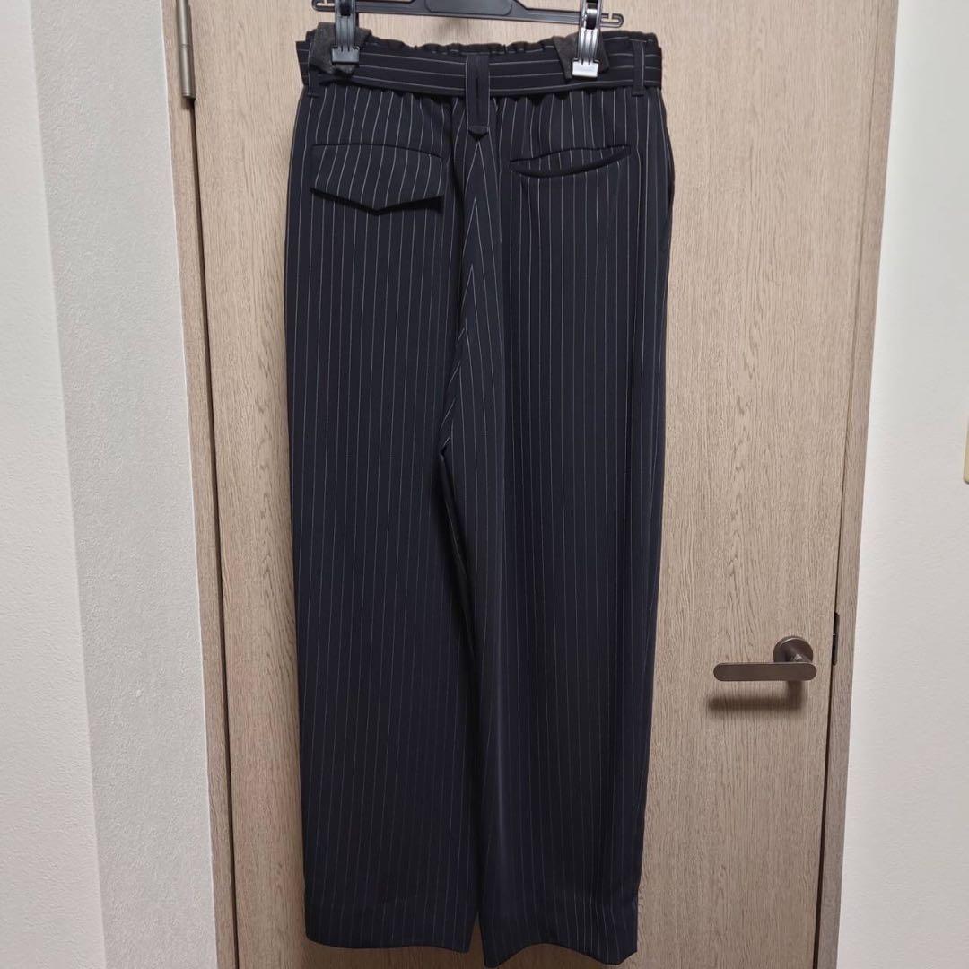 【新品半額】Stripe DoubleCloth 2Tuck WidePants