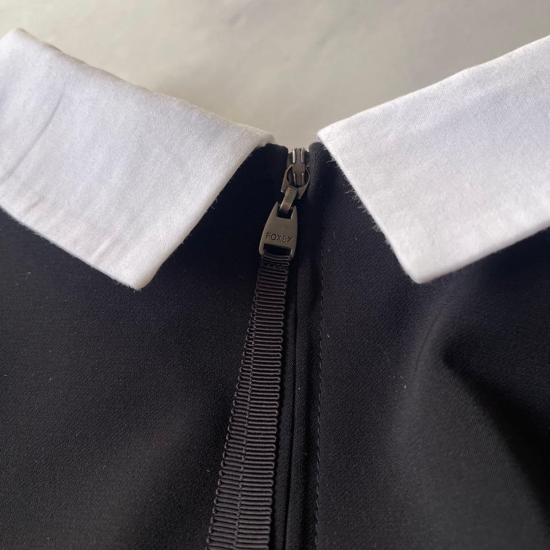 綺麗✨フォクシー プライベートノワール 白襟 ワンピース ドレス 定価7万 S