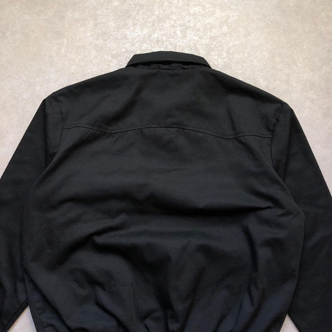 90s 極美品 L 黒 スイングトップ ハリントンジャケッ 裏地チェック古着G9