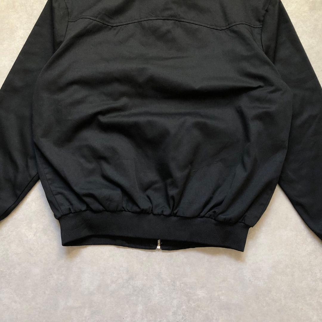 90s 極美品 L 黒 スイングトップ ハリントンジャケッ 裏地チェック古着G9