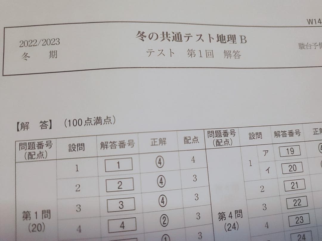 駿台の岡田先生による冬の共通テスト地理B PLUSフルセット　鉄緑会　河合塾