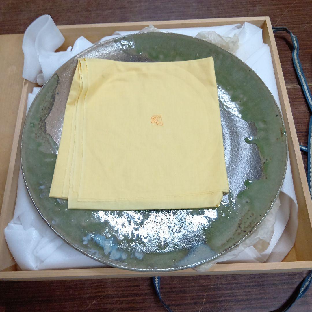 常石窯　灰釉　大皿