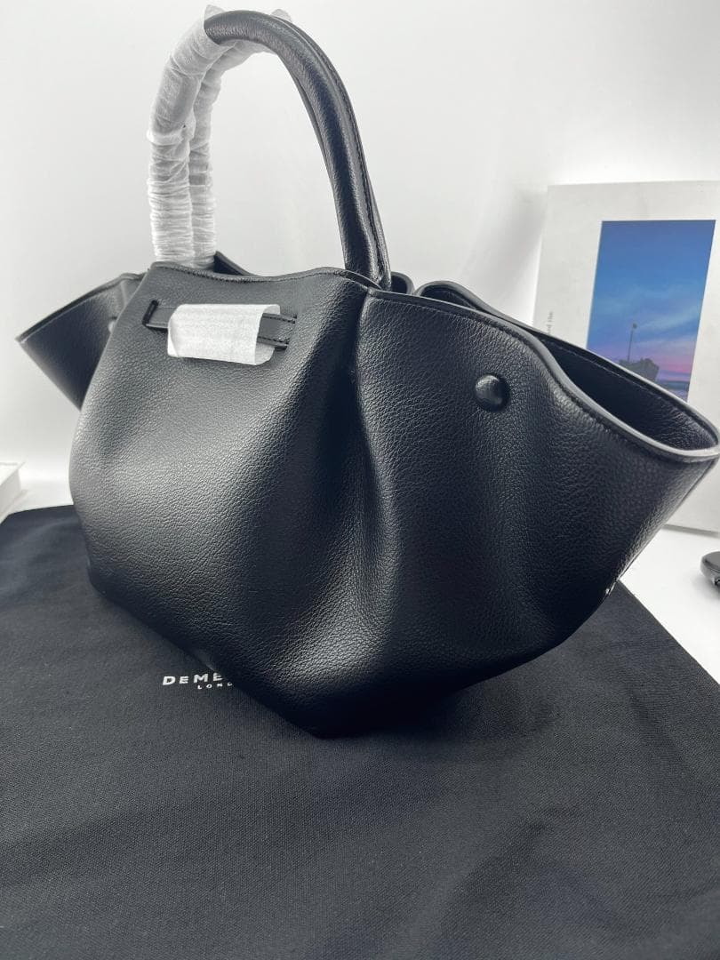 DEMELLIER デメリエー トートバッグ ブラック 本革 ショルダー付き