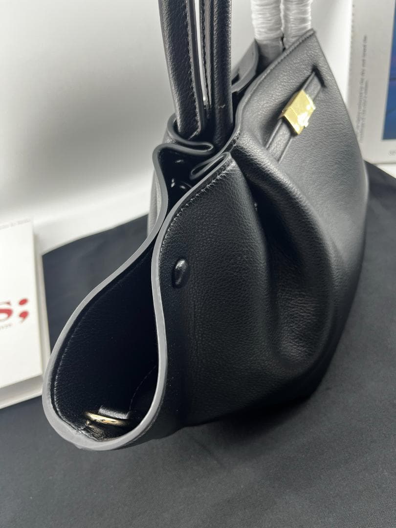 DEMELLIER デメリエー トートバッグ ブラック 本革 ショルダー付き