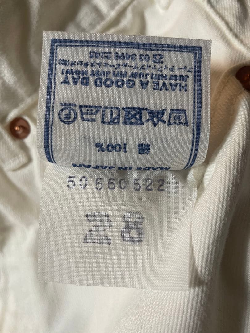 45R/ライ麦デニムパンツ/シャルロット/size28/ホワイト