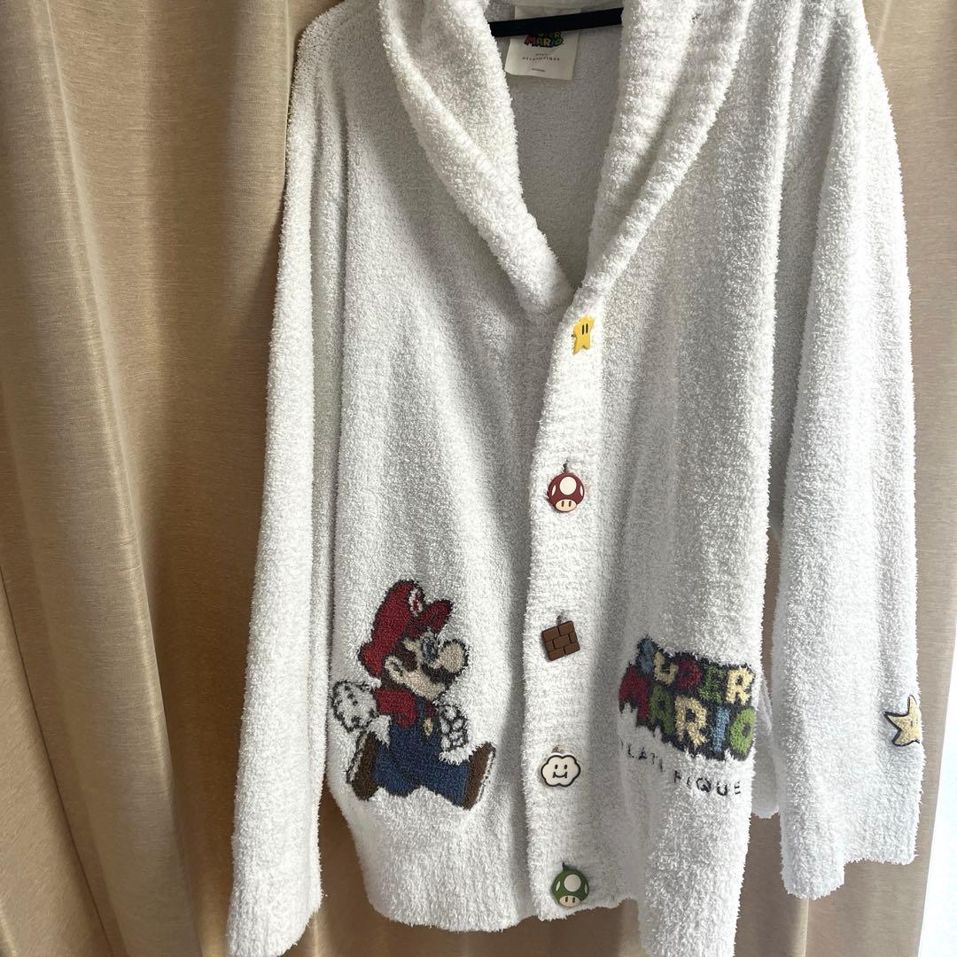 【ジェラートピケ】スーパーマリオ ジャガードショールカーディガン ユニセックス