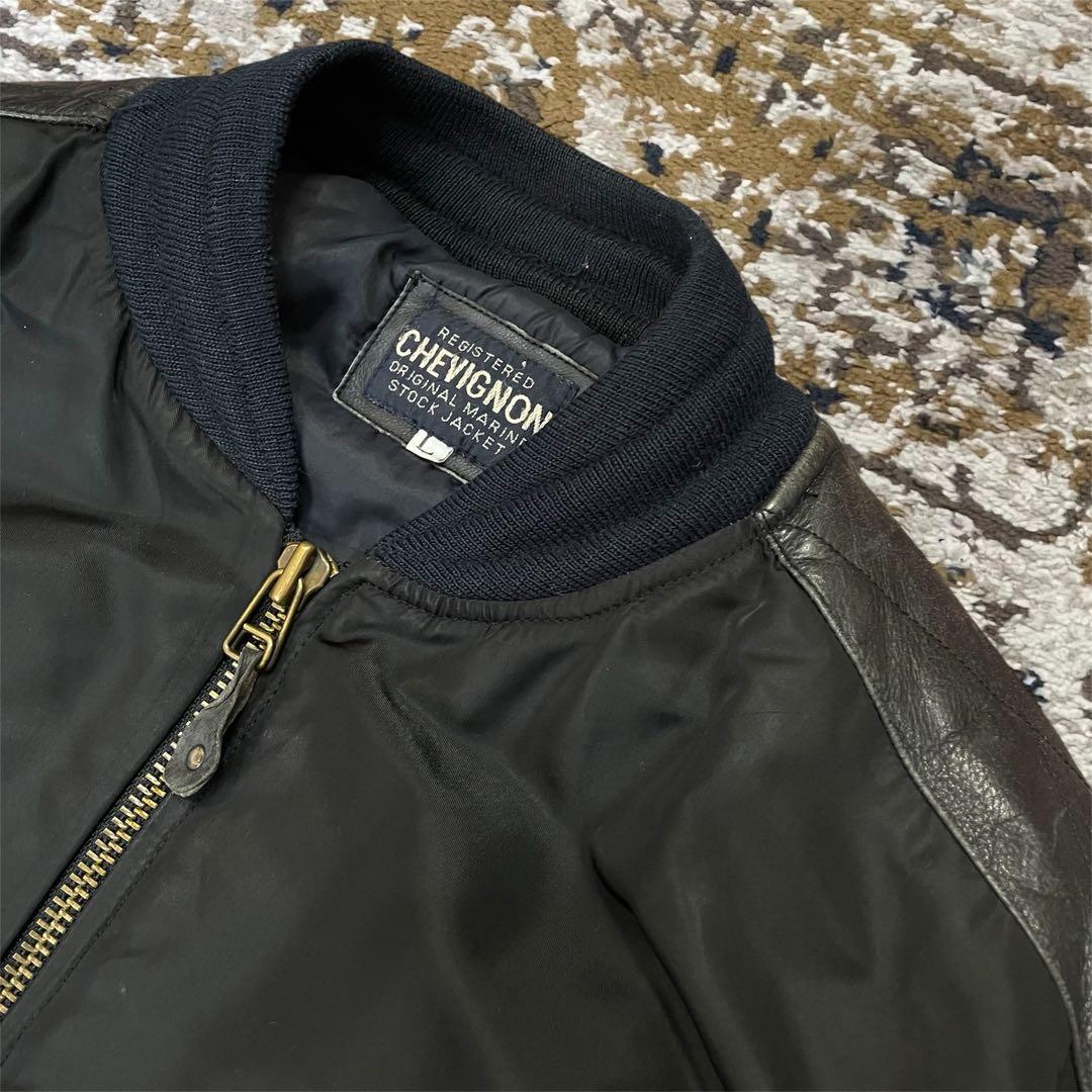80s CHEVIGNON　Mouton Hem Switch Jacket