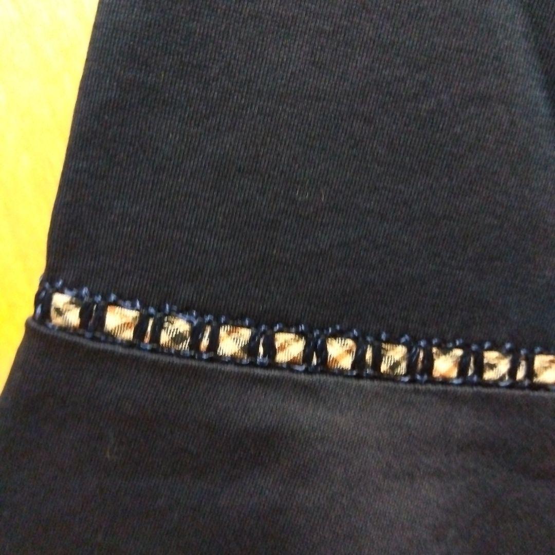 近年物・タグ付★DAKS ダックス ハウスチェック テープ カットソー 38濃紺