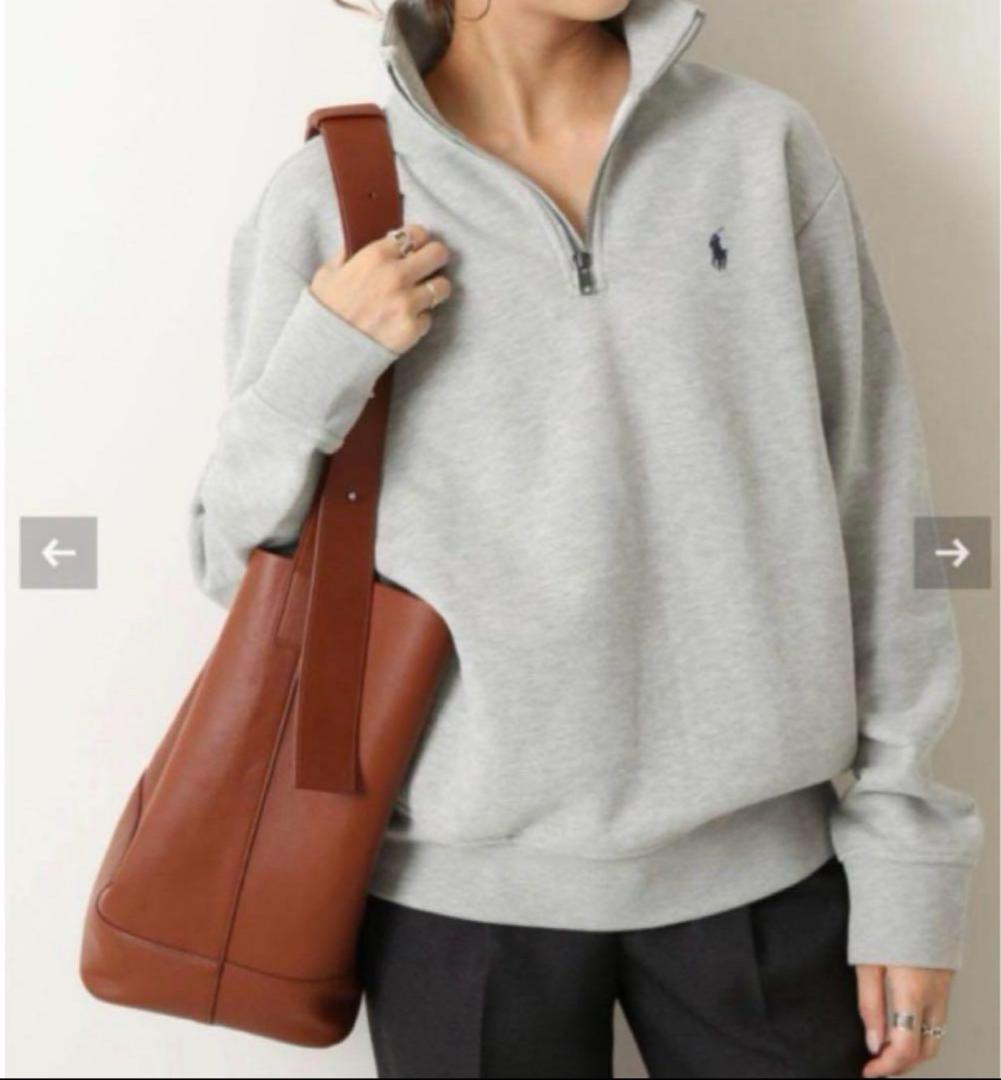 ★美品★POLO RALPH LAUREN 長袖ハーフジップ グレーM～L