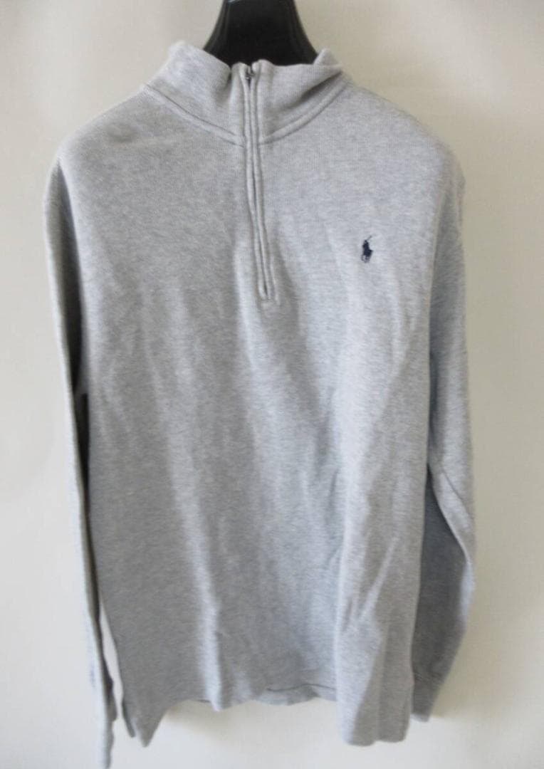 ★美品★POLO RALPH LAUREN 長袖ハーフジップ グレーM～L