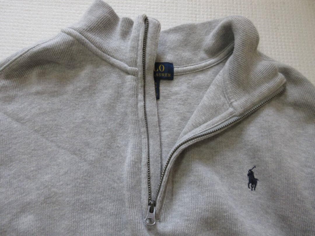 ★美品★POLO RALPH LAUREN 長袖ハーフジップ グレーM～L