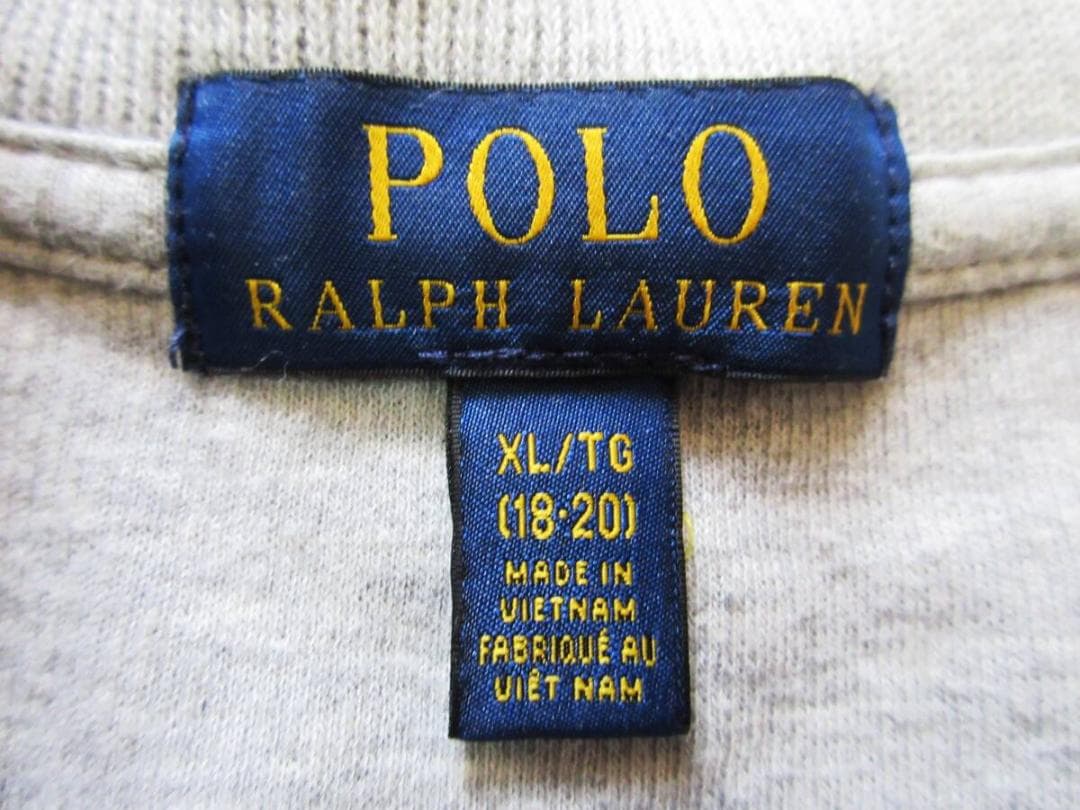 ★美品★POLO RALPH LAUREN 長袖ハーフジップ グレーM～L