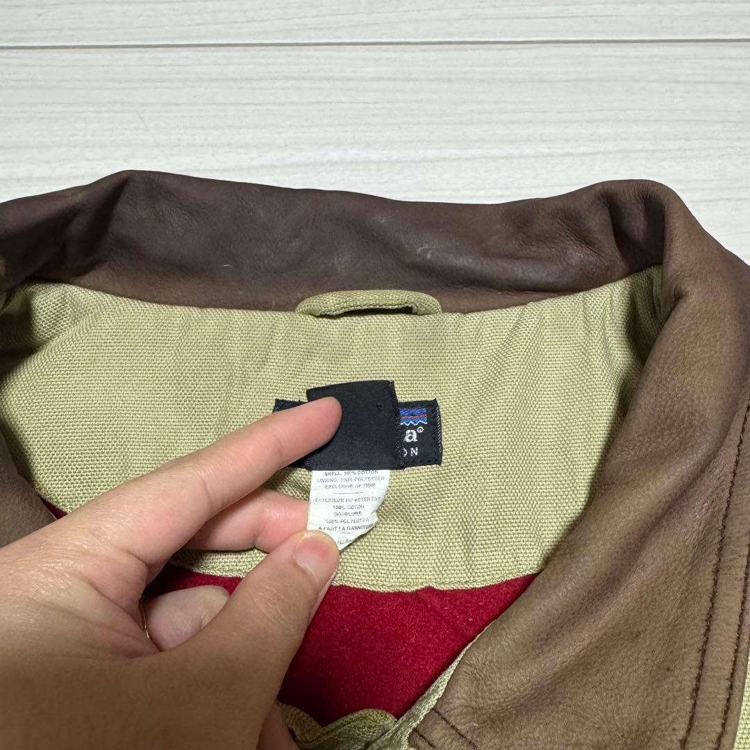 99年製 patagonia nuevorange ヌエボレンジ　襟レザー90s