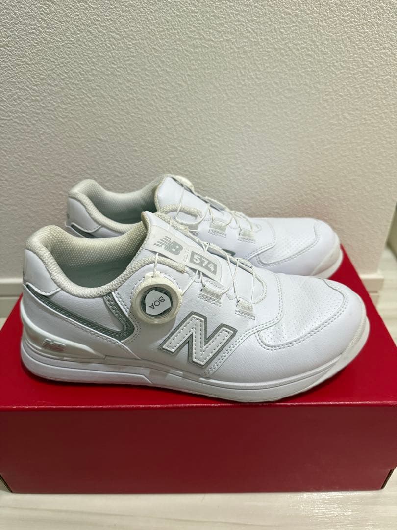 New Balance 574 ゴルフシューズ ホワイト 22.5cm