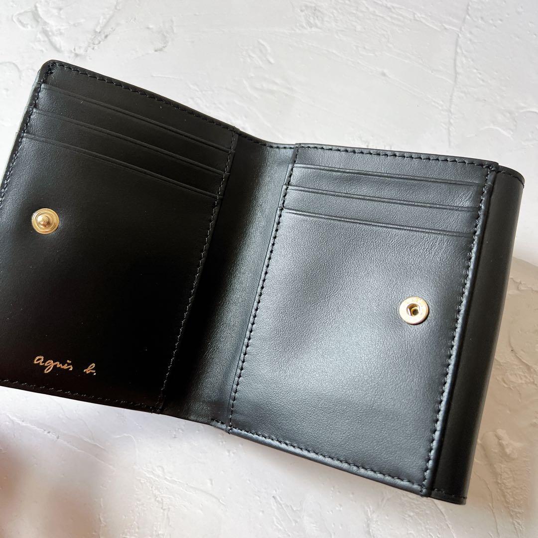 アニエス・ベー　レディース　二つ折り財布 コンパクト財布　ブラック