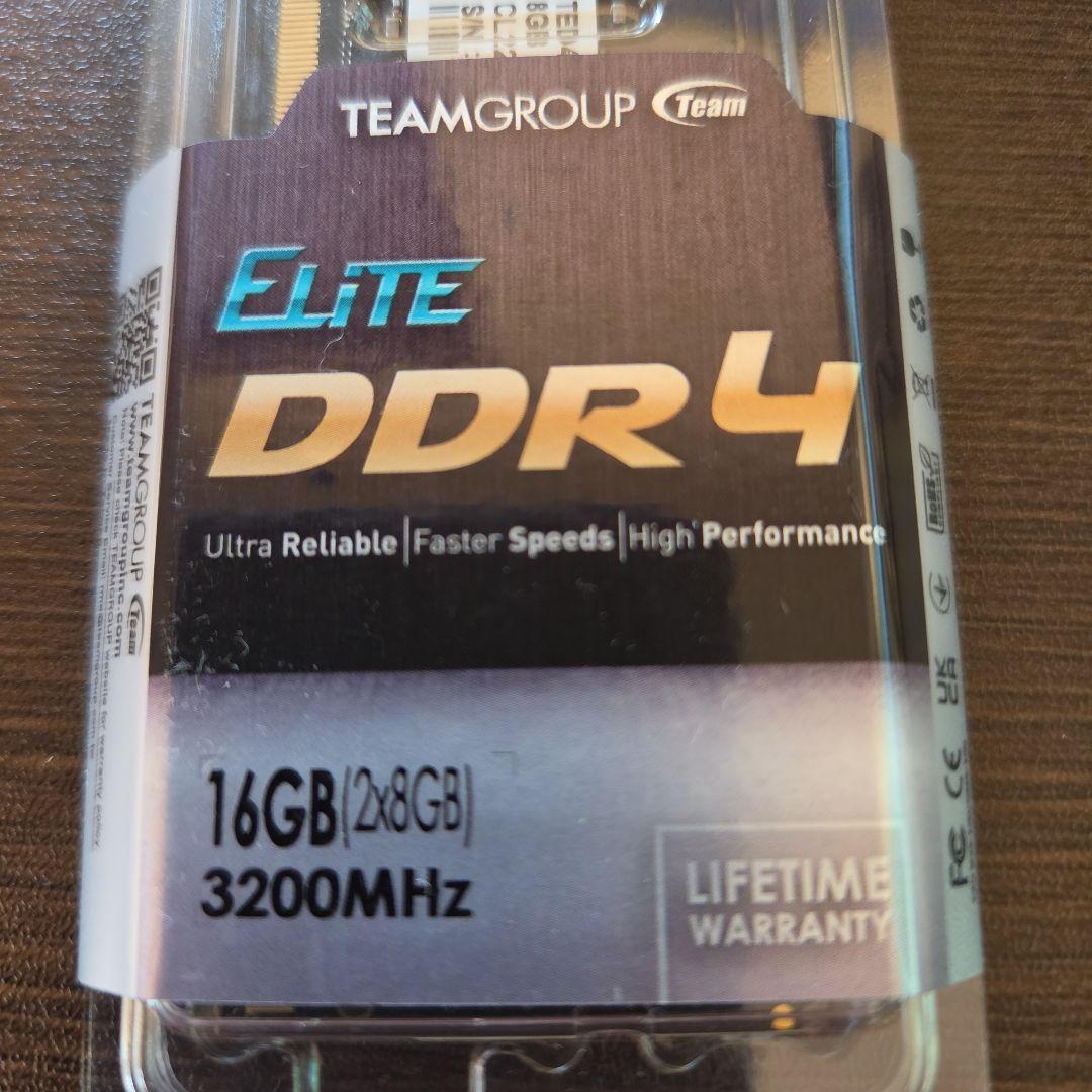 メモリー TEAMGROUP ELITE DDR4 16GB (2x8GB)3200MHz