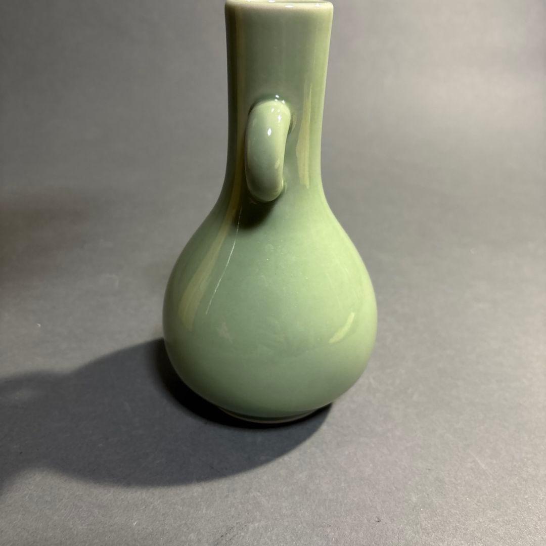 徳泉　青磁　花瓶　共箱