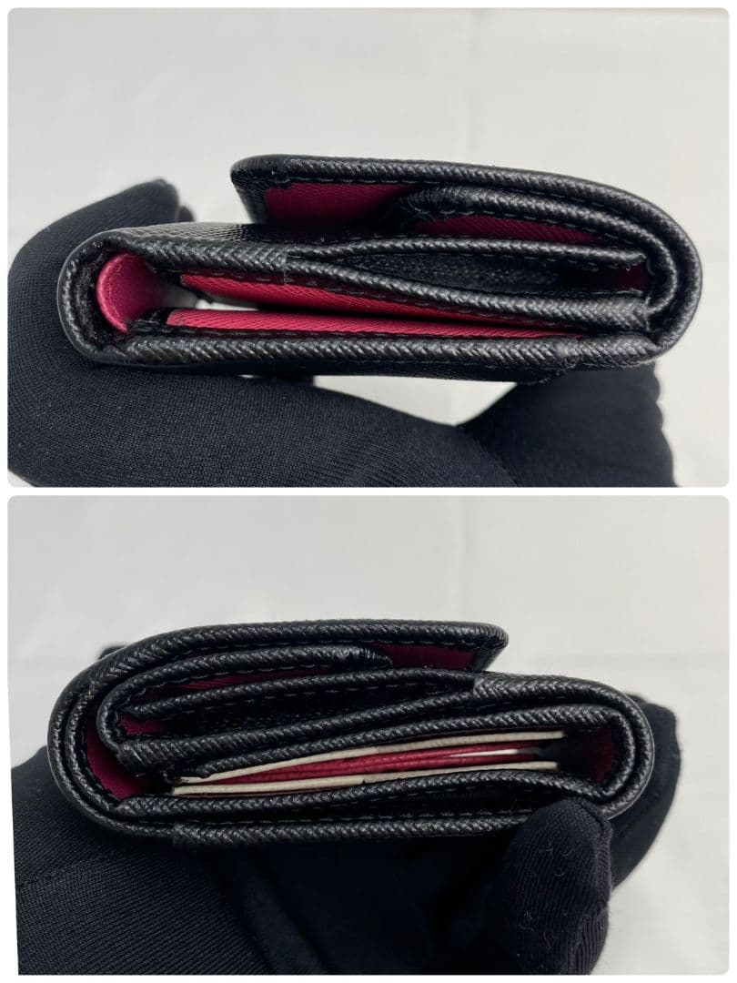 RFID 近年モデル PRADA　サフィアーノレザー 三つ折り財布