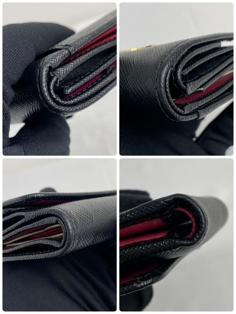RFID 近年モデル PRADA　サフィアーノレザー 三つ折り財布