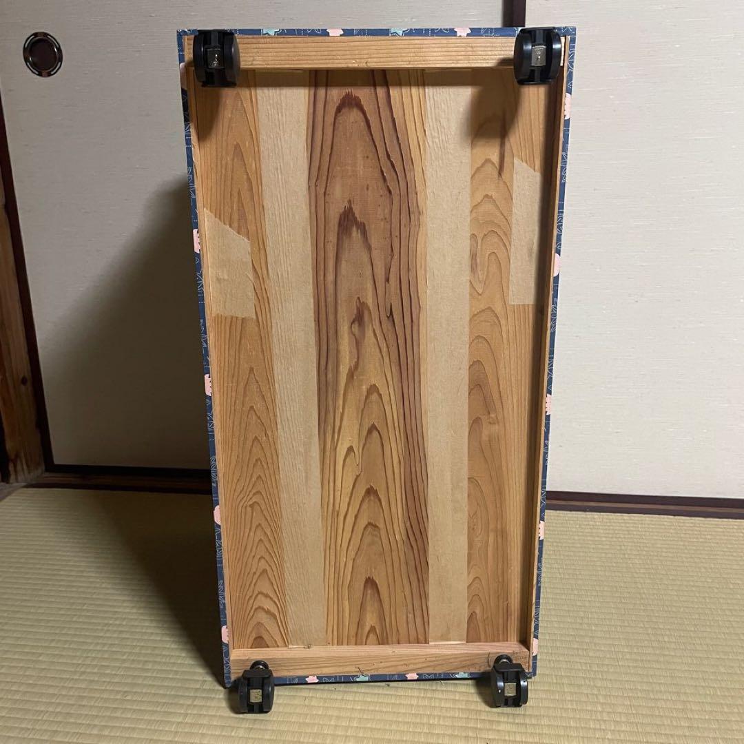 ★ 茶箱1　大　和紙張り　昭和レトロ　キャスター付き　押入れ収納