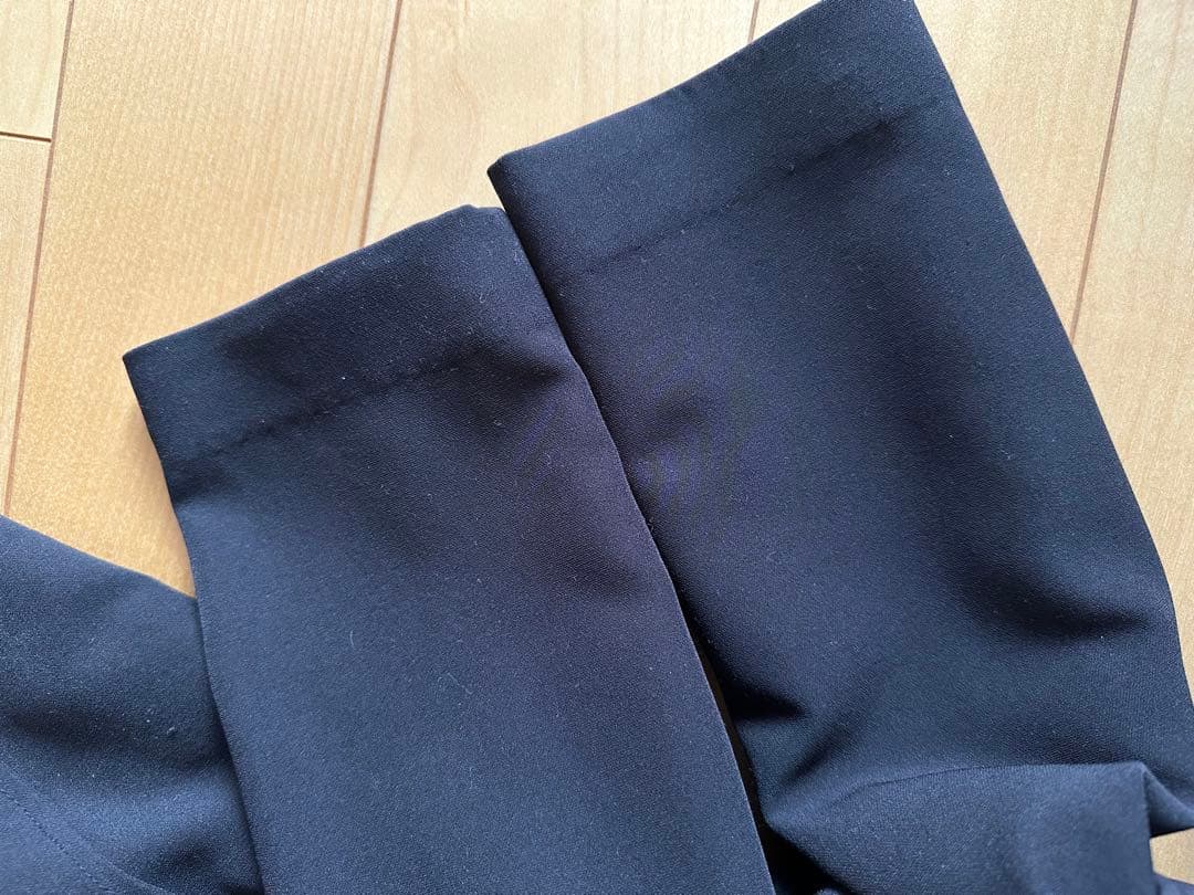 【セルフォード】刺繍レース襟付きブラックワンピース