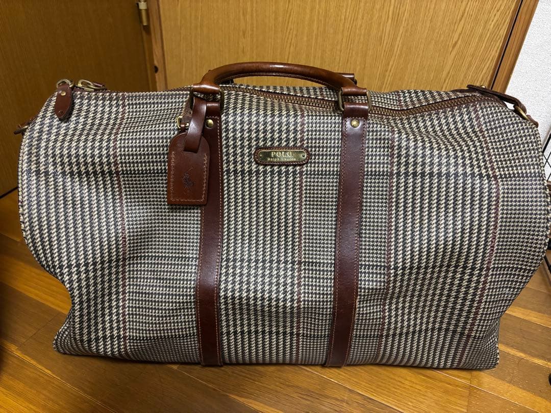 ラルフローレン千鳥柄ボストンバッグ