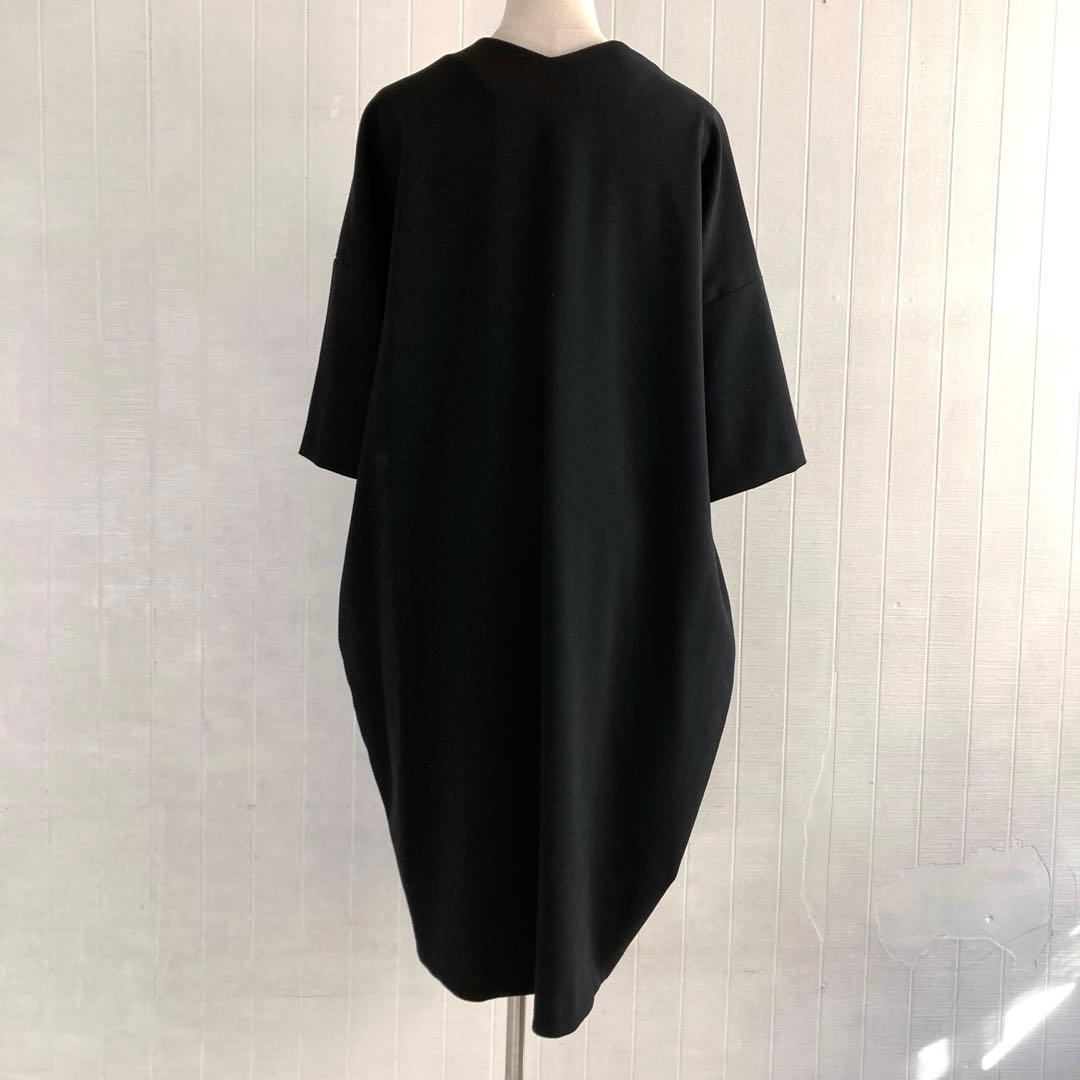 美品☆エンフォルド　ダブルクロスコクーンワンピース　Vネック　アシンメ　36