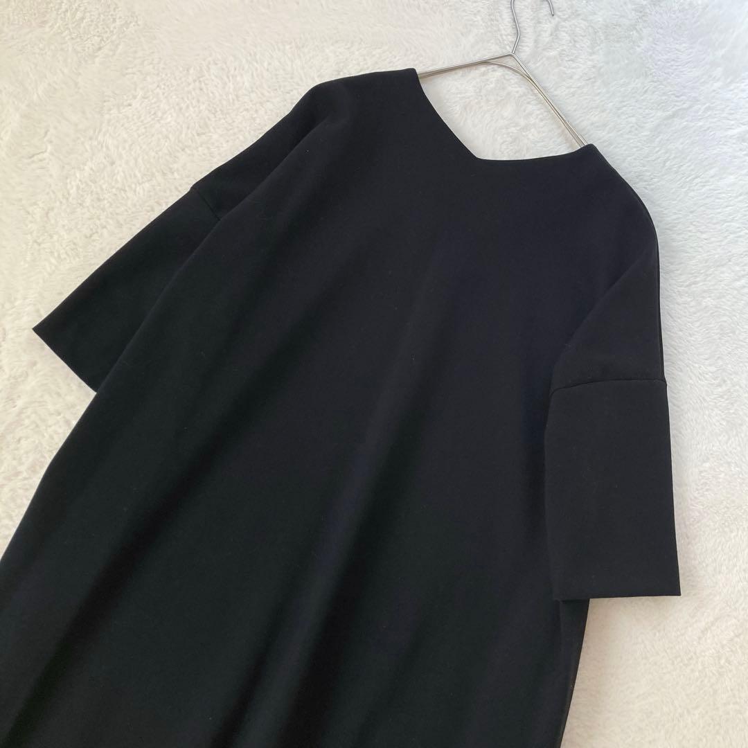 美品☆エンフォルド　ダブルクロスコクーンワンピース　Vネック　アシンメ　36