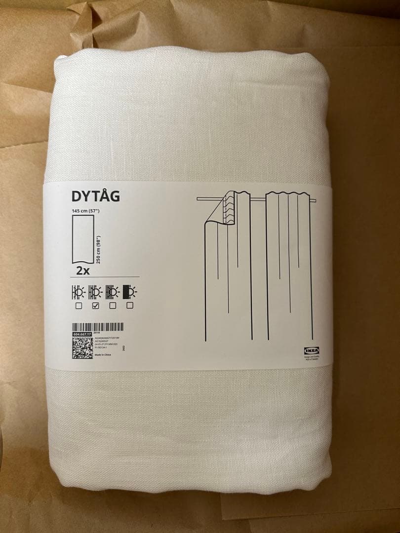 DYTÅG ディトーグカーテン1組, ホワイト, 3点セット